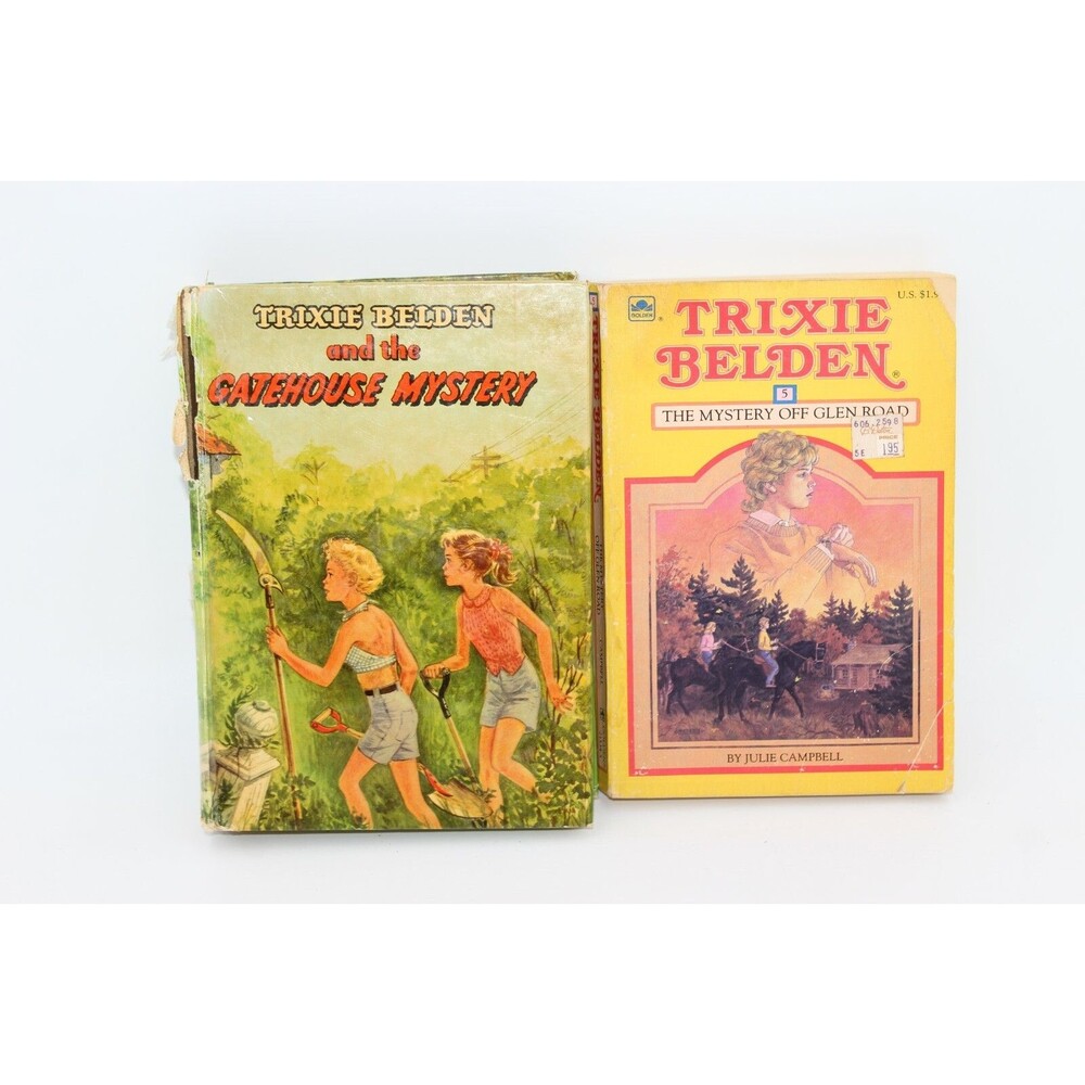 Lot of 2 Trixie Belden Books Whitman Hardcover Gatehouse Mystery Glen Road #3, 5
